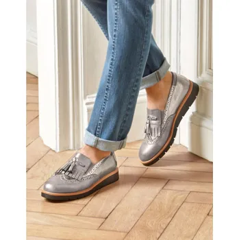 Dámské tričko Polobotky se střapci, na klínové podrážce bronzová 41