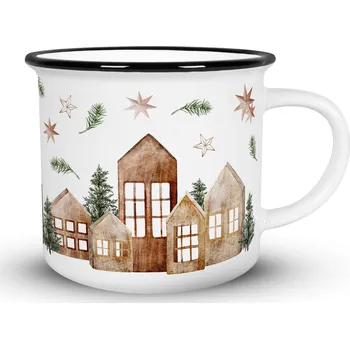 DARRÉ Hrneček Vánoční domečky 236 ml bílá/vánoční