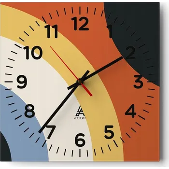 Hodiny Kuchyňské nástěnné hodiny 30x30 Abstrakce Skleněné hodiny do obýváku Moderní Tiché