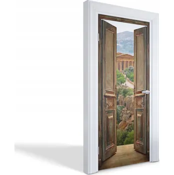 Fototapeta Dekorativní maskovací nálepka na dveře Otevřená brána starověku 95x205 cm
