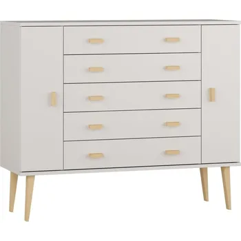 Komoda Komoda z masivu borovice Nord K3/5S 155/109/42 cm / bílá