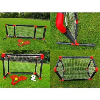 Sportovní branka NETSPORTIQUE Netsportique 2 v 1 fotbalová branka / tenisová síť ČERNÁ|ČERVENÁ