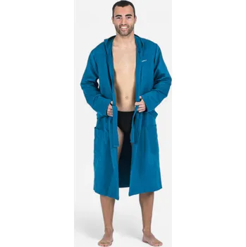 Pánský župan DECATHLON Pánský koupací župan z mikrovlákna 500 S MODRÁ|TYRKYSOVÁ