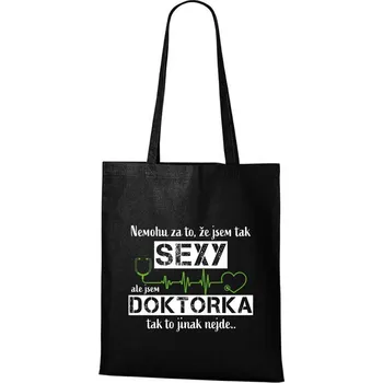Nákupní taška DOBRÝ TRIKO Bavlněná taška s potiskem Sexy doktorka Barva: Černá
