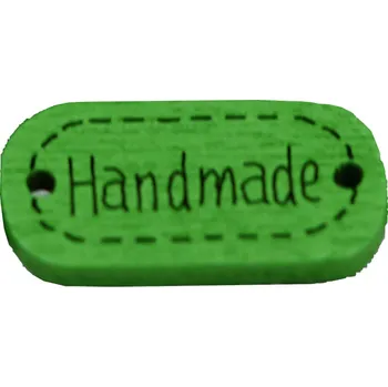 Knoflík Pro Háčkování Hand made dřevěný oválný zelený