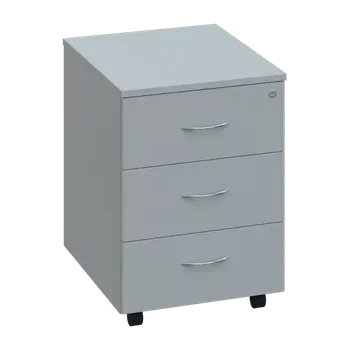 Zásuvkový kontejner CKP 1 - 00 kontejner pojízdný, 3-zásuvkový, deska 18 mm, centrální zámek, šedá