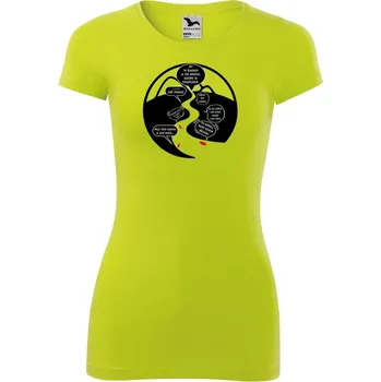 DOBRÝ TRIKO Dámské tričko s potiskem NA ŘECE Velikost: XS, Barva: Limetková