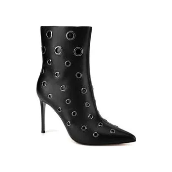 Dámské kozačky Polokozačky Eva Minge ANWAR-SL9596-203 Černá 40