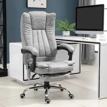 Masážní kancelářské křeslo Vinsetto 62 x 67 x 113-120 cm| světle šedá