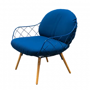 Křeslo Piňa low chair modrá - z expozice