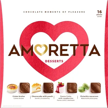 Bonboniéra Bonboniéra AMORETTA 106 g DESSERTS (16 pralinek / 4 druhy pralinek )