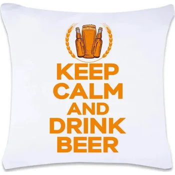 Dekorativní polštářek DOBRÝ TRIKO Polštář s potiskem 40 x 40 cm Keep calm beer Oboustranný tisk: NE