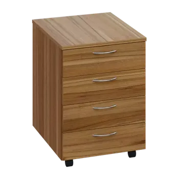 Zásuvkový kontejner CKP 1 - 01 kontejner pojízdný, 4-zásuvkový, deska 18 mm, bez zámku, ořech světlý