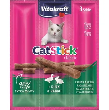 Pamlsek pro kočku Vitakraft Stick mini cat kachna + králík 3 ks