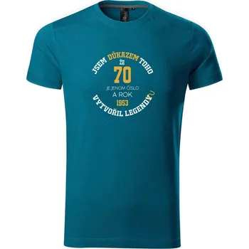 Pánské tričko DOBRÝ TRIKO Pánské tričko 70 je jen číslo Velikost: M, Barva: Petrolejová