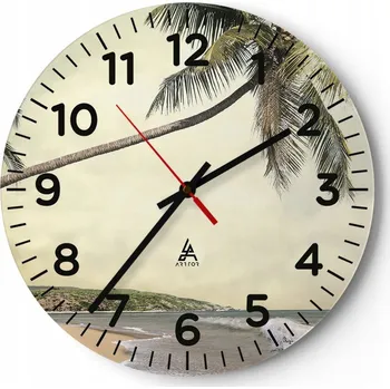 Hodiny Kuchyňské nástěnné hodiny 30x30 Krajina Moderní Skleněné hodiny do obýváku Tiché