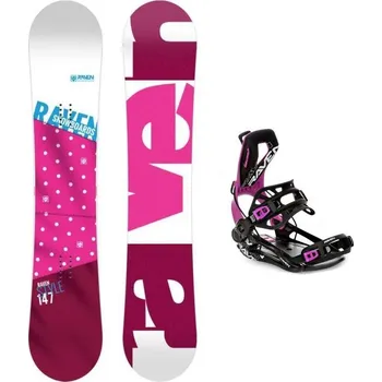 Snowboard Raven Style Pink dámský snowboard + Raven Fastec FT360 black/fuchsia dámské snowboardové vázání 150 cm + M (EU 39-42) + DÁREK + Doprava ZDARMA