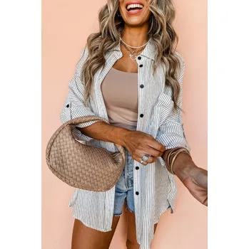 Dámská košile OMG Dámská košile s dlouhým rukávem Demipho bílo-černá XL