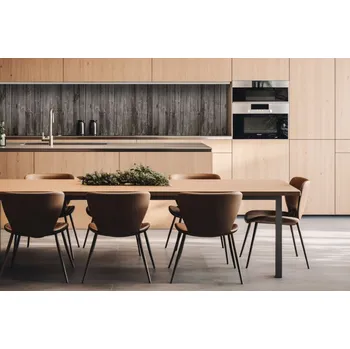 Obklad DIMEX | Dibond za kuchyňskou linku DBW-26060-289 | 260 x 60 cm | Staré dřevěné lamely + Dibond deska za kuchyňskou linku DIMEX v rozměru 260 x 60 cm, motiv Staré dřevěné lamely