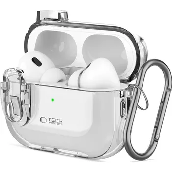 Pouzdro na mobilní telefon TECH-PROTECT SLIM HOOK APPLE AIRPODS PRO 1 / 2 CLEAR