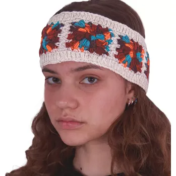 Zimní čelenka Vlněná háčkovaná čelenka Jendela Sanga