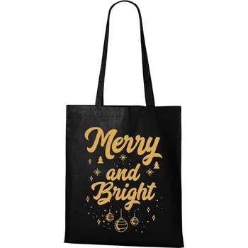 DOBRÝ TRIKO Bavlněná taška s potiskem Merry and bright Barva: Černá