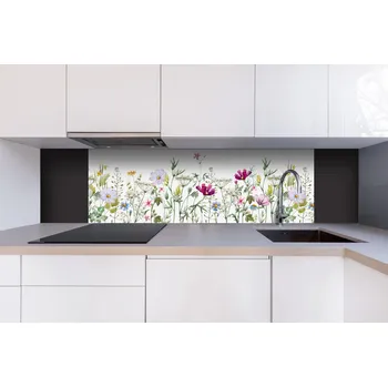 Obklad DIMEX | Dibond za kuchyňskou linku DBW-18060-144 | 180 x 60 cm | Květinový vzor + Dibond deska za kuchyňskou linku DIMEX v rozměru 180 x 60 cm, motiv Květinový vzor