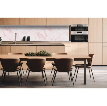 Obklad DIMEX | Dibond za kuchyňskou linku DBW-26060-276 | 260 x 60 cm | Světle růžová mramorová textura + Dibond deska za kuchyňskou linku DIMEX v rozměru 260 x 60 cm, motiv Světle růžová mramorová textura