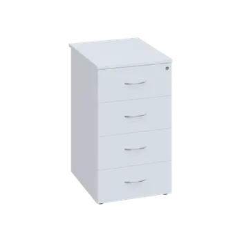 Zásuvkový kontejner CKCP 1 - 65 kontejner přístavný, 4-zásuvkový, deska 18 mm, centrální zámek, bílá