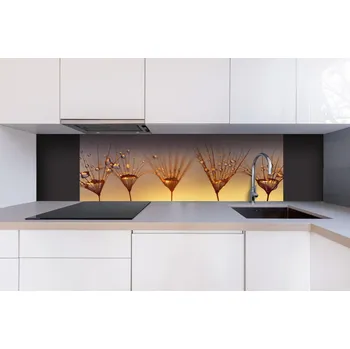 Obklad DIMEX | Dibond za kuchyňskou linku DBW-18060-121 | 180 x 60 cm | Kapky na pampelišce + Dibond deska za kuchyňskou linku DIMEX v rozměru 180 x 60 cm, motiv Kapky na pampelišce
