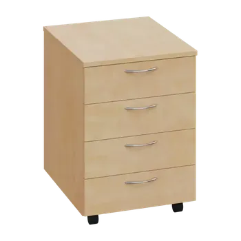 Zásuvkový kontejner CKP 1 - 01 kontejner pojízdný, 4-zásuvkový, deska 18 mm, bez zámku, bříza světlá