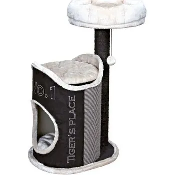 Škrabadlo SUSANA 90 cm, jeskyně, 2 odpočívadla, černá/světlešedá