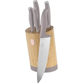Kuchyňský nůž BerlingerHaus Sada nožů se stojanem BAMBOO 6 ks Taupe Collection BH-2756