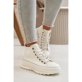 Dámské tenisky Zateplené Dámské Tenisky Na Platformě Eko Kůže Big Star OO274068 Barva: Bílá, Velikost: 41