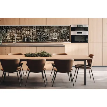 Obklad DIMEX | Dibond za kuchyňskou linku DBW-26060-077 | 260 x 60 cm | Číslice + Dibond deska za kuchyňskou linku DIMEX v rozměru 260 x 60 cm, motiv Číslice