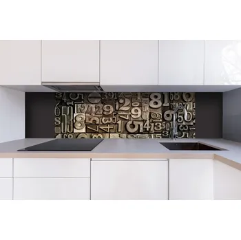 Obklad DIMEX | Dibond za kuchyňskou linku DBW-18060-077 | 180 x 60 cm | Číslice + Dibond deska za kuchyňskou linku DIMEX v rozměru 180 x 60 cm, motiv Číslice