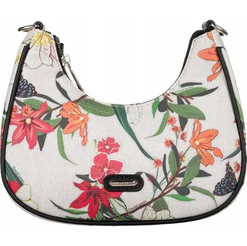 Kabelka Dámská květinová taška z umělé kůže Barva: béžová || vícebarevný