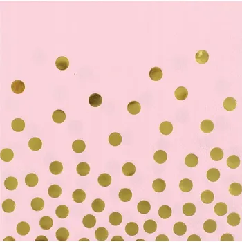 Papírový ubrousek Ubrousky Godan zlaté puntíky 33 cm, 12 kusů