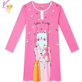 Dívčí noční košile dl.r. Kugo MC5857 světle růžová