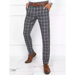 pánské textilní karované chino kalhoty UX3789 Barva: Tmavě Šedá, Velikost: 31