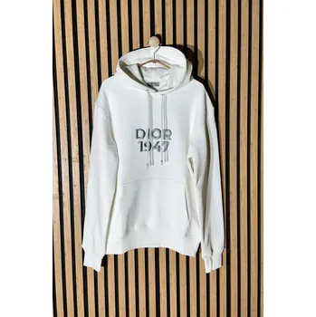 Pánská mikina Bílá mikina s kapucí Dior 1947, Velikost: S
