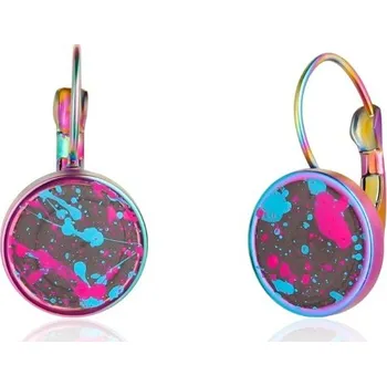 Náušnice BetonBeads Náušnice visací barevné tmavý beton