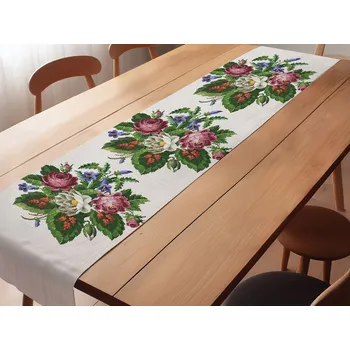 ubrus WALIA® Kuchyňský běhoun VYŠÍVANÉ KVĚTY 45x140 cm, + Prodloužená možnost vrácení zboží do 50 dnů