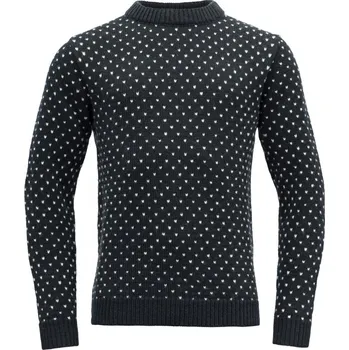 Pánský svetr Devold Vlněný svetr Sorisen Wool Sweater - Ink / Offwhite Velikost: XL