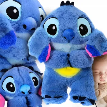 Hračka pro nejmenší Prosperk Plyšový Stitch dýchající a hrající melodii Barva: Modrá