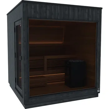 Sauna Kirami FinVision® - M Nordic misty Varianta: s ohřívačem Harvia Virta Combi, Orientace: Levá