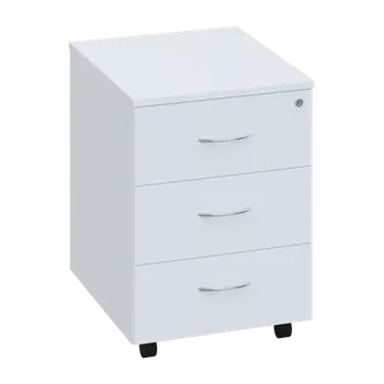 Zásuvkový kontejner CKP 1 - 00 kontejner pojízdný, 3-zásuvkový, deska 18 mm, centrální zámek, bílá