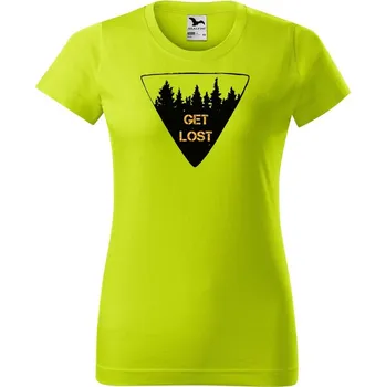 Dámské oblečení DOBRÝ TRIKO Dámské tričko s potiskem Get lost Barva: Limetková, Velikost: M