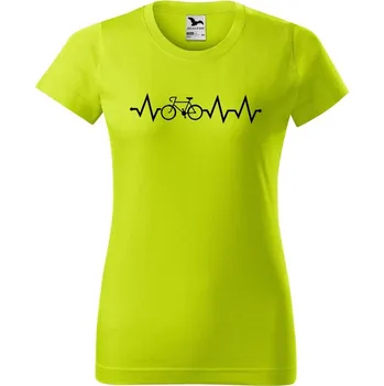 Dámské oblečení DOBRÝ TRIKO Dámské tričko s potiskem Tep KOLO Barva: Limetková, Velikost: M