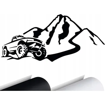 Samolepicí dekorace na vozidlo NÁLEPKA na auto Terénní auto OFF-ROAD Hory 16x7